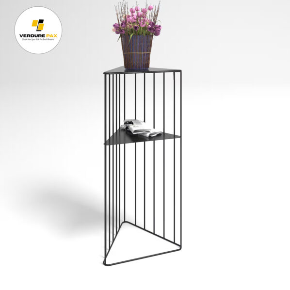 VERDURE PAX Steel plant stands on a triangle base, Flower stand, Plant Rack, Plant Support, Industrial style, Book shelf Black - Image 6