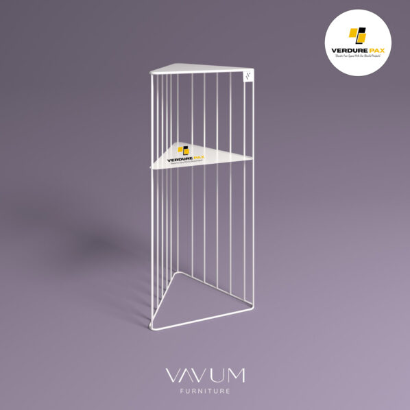VERDURE PAX Steel plant stands on a triangle base, Flower stand, Plant Rack, Plant Support, Industrial style, Book shelf White - Image 2