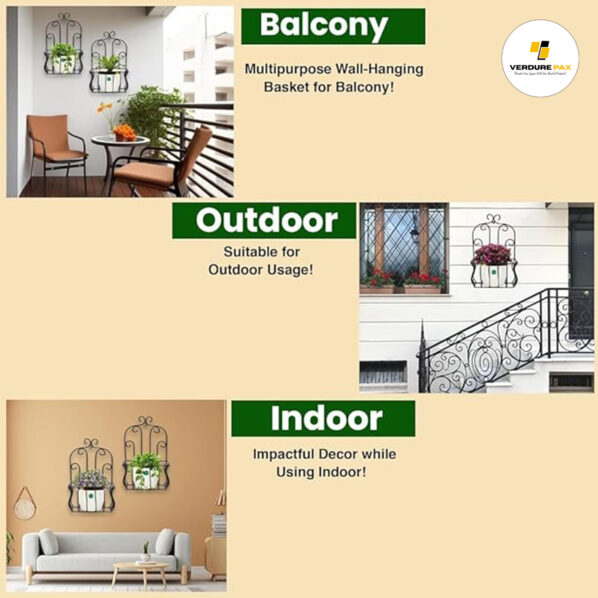 VERDURE PAX WALL FEMININE HANGING METAL POT STAND - Image 2