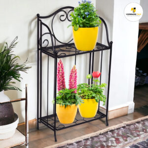VERDURE PAX TWO TIER TINY METAL PLANT STAND FOR DECOR