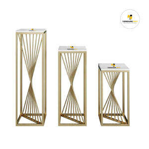 VERDURE PAX Tables for Bar Hotel Square Metal Table Plant Rack Luxury Plant Stand Golden Marble Plant Shelves Simple Living Room Plant Stands Indoor Balcony Flower Stand