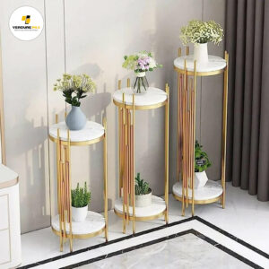 VERDURE PAX Two Tier Marble Top Pot Stands