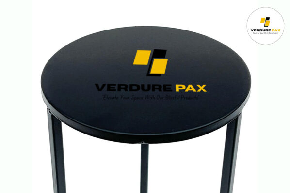 VERDURE PAX Flower Stool Metal Black Round Flower Stand Side Table - Image 2