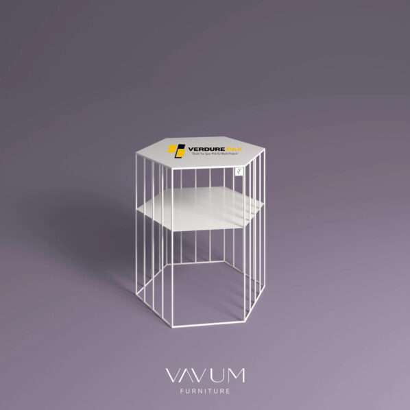 VERDURE PAX Steel plant stands on a hexagon base - Flower stand, Plant Rack, Plant Support, Industrial style, Book shelf white - Image 2