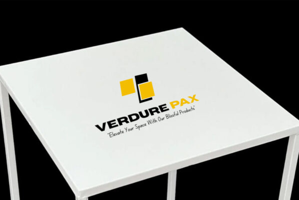 VERDURE PAX Flower Stool Metal White Square - Image 2