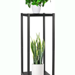Verdure Pax Plant Stand Indoor, Metal Plant Stand Holder for Indoor Plants, 32 Inch Two Tier Modern Corner Flower Pots Planter Stand for Living Room Balcony