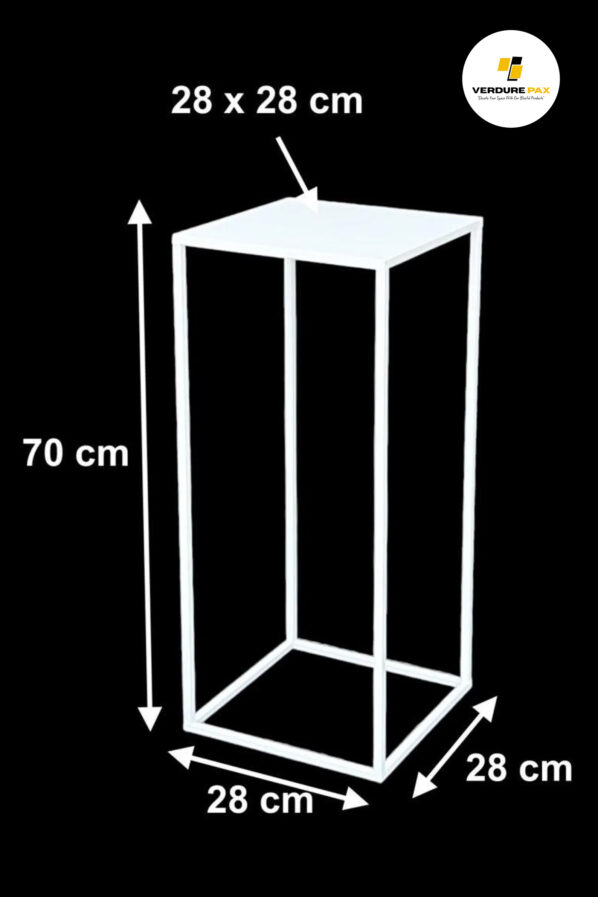 VERDURE PAX Flower Stool Metal White Square - Image 3
