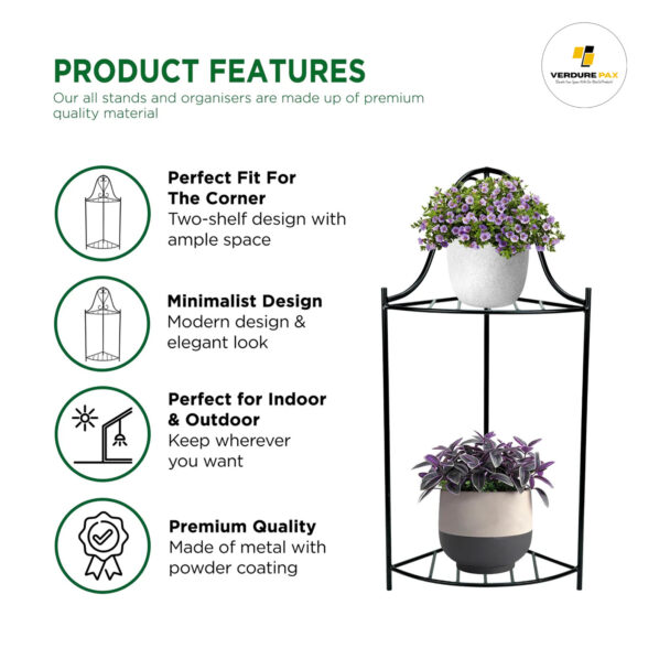 VERDURE PAX CORNER METAL POT STAND - Image 3