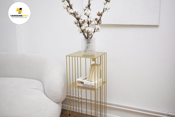 VERDURE PAX Set of steel plant stands - Flower stand, Plant Rack, Plant Support, Industrial style, Book shelf Gold - Image 3