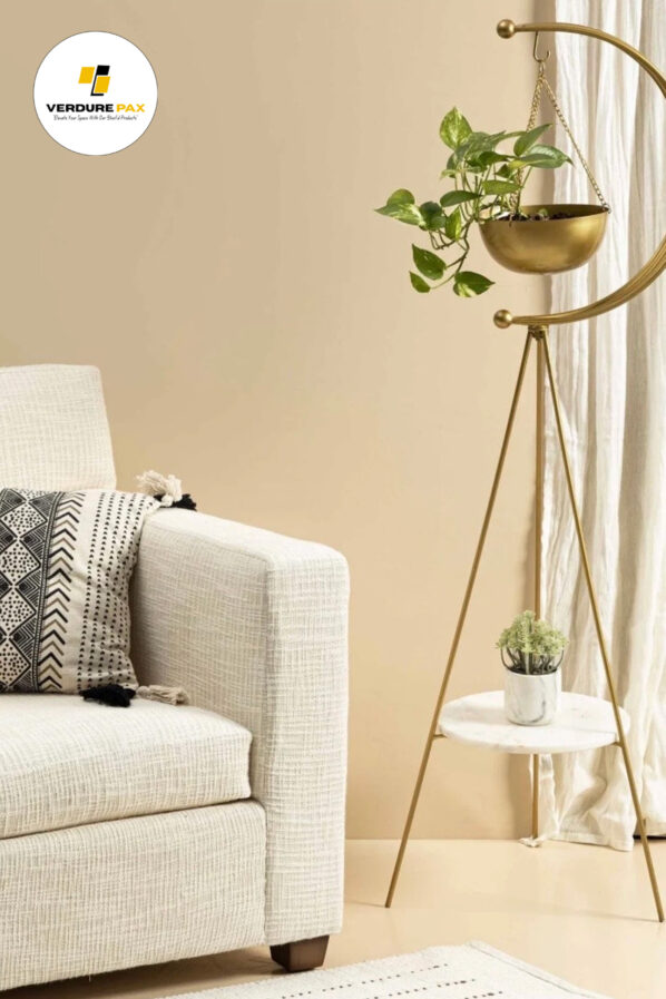 verdure pax -Elegant, Gold Tripod Plant Stand - Image 3