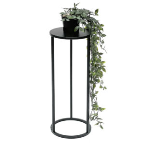 VERDURE PAX Flower Stool Metal Black Round Flower Stand Side Table