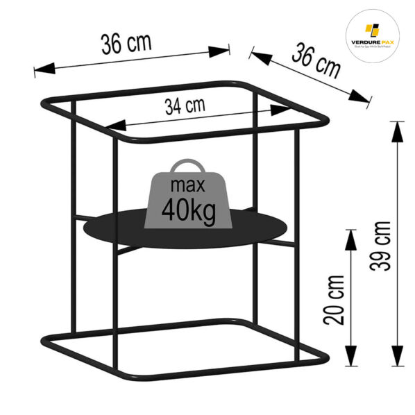 VERDURE PAX solid steel plant stand black or white With out Pot - Image 3