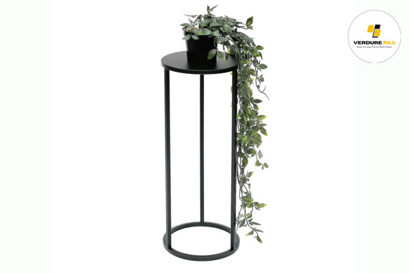 VERDURE PAX Flower Stool Metal Black Round Flower Stand Side Table - Image 3