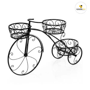VERDURE PAX Tricycle Metal Plant Stand Flower Pot Cart Holder Ideal For Home Garden Patio