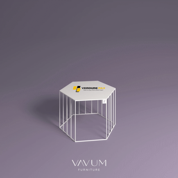 VERDURE PAX Steel plant stands on a hexagon base - Flower stand, Plant Rack, Plant Support, Industrial style, Book shelf white - Image 3