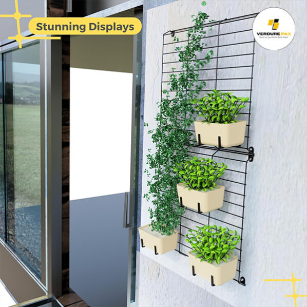 VERDURE PAX Steel Wall Mounted Plant Stand Holder Hanger Rack, Wall Mounting Planter Stand For Living Room Hanging Pots in Balcony Garden, Indoor Outdoor Decor - (Black, Set of 2) - Image 2