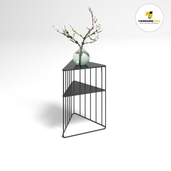 VERDURE PAX Steel plant stands on a triangle base, Flower stand, Plant Rack, Plant Support, Industrial style, Book shelf Black - Image 4
