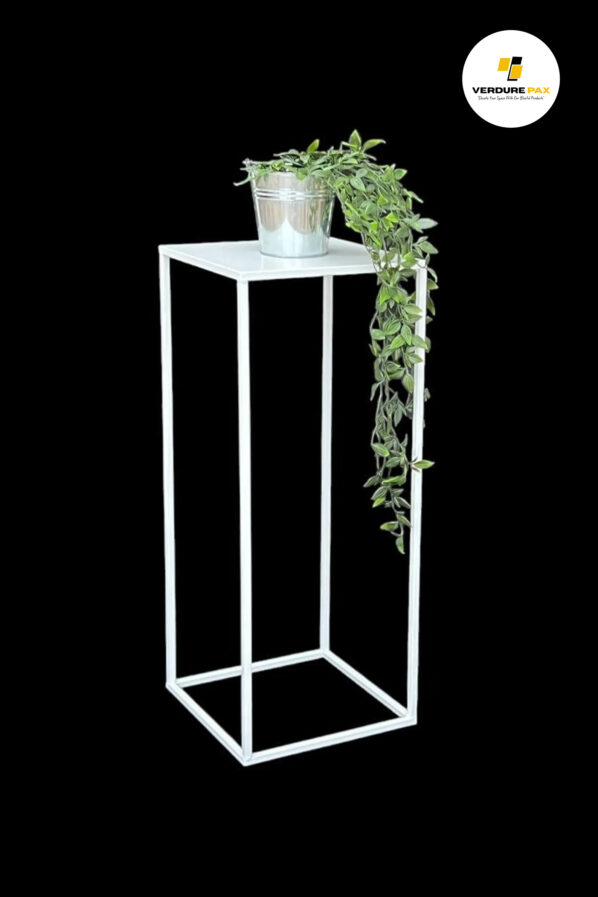 VERDURE PAX Flower Stool Metal White Square - Image 4