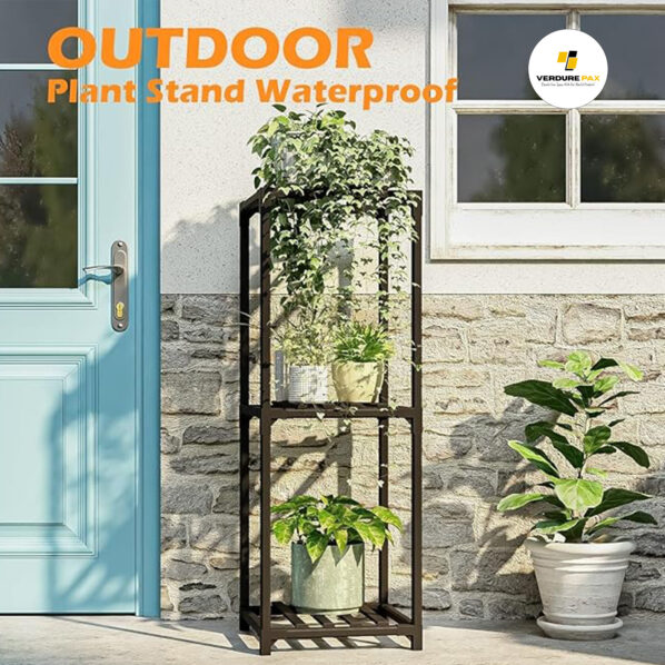 Verdure Pax  Plant Stand Indoor Outdoor, 3 Tier Tall Plant Shelf Flower Pot Stands Display Rack Holder Outdoor, Small Space Planter Stands Shelves for Corner Living Room Garden - Image 4