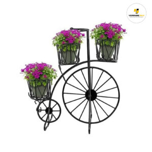 VERDURE PAX Vintage Matte-Black Bicycle Stand (Big) - Metal Planters