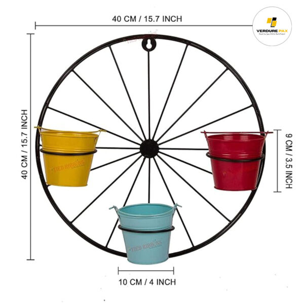 VERDURE PAX Wheel Shape Stand for Living Room Balcony Patio Garden Home Decoration (With Out Pot) - Image 4