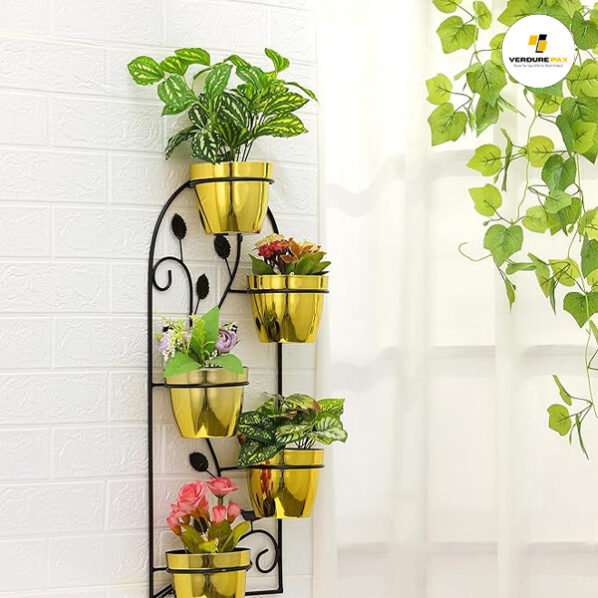 VERDURE PAX Wall Planter Cachepot Set  | Set Includes 5 Pots and Wall Mount Attachment | Durable Iron Metal Made | Plant Pot for Home, Office & Room Wall Decor - Image 4