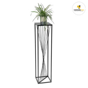 VERDURE PAX Flower Stool Metal Black Square 100 cm Flower Stand Side Table 96458 Flower Column Design Modern Plant Stand Plant Stool