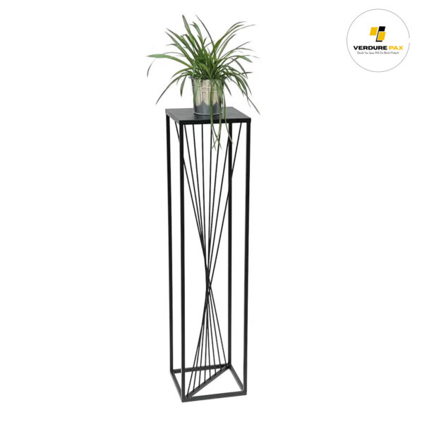 VERDURE PAX Flower Stool Metal Black Square 100 cm Flower Stand Side Table 96458 Flower Column Design Modern Plant Stand Plant Stool