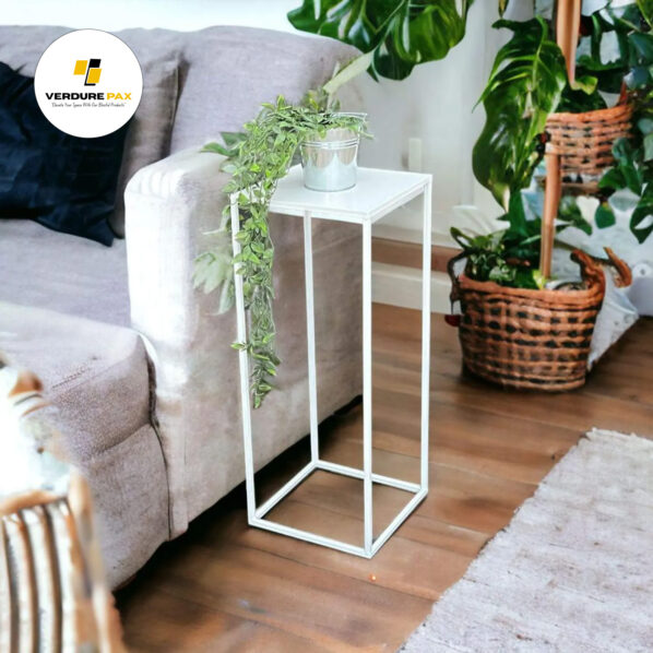 VERDURE PAX Flower Stool Metal White Square - Image 5