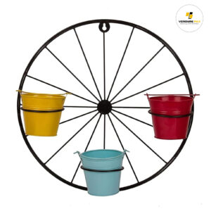 VERDURE PAX Wheel Shape Stand for Living Room Balcony Patio Garden Home Decoration (With Out Pot)