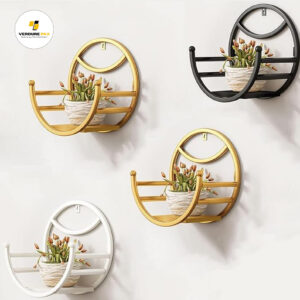 VERDURE PAX Impex Run Wall Mounted Hanging Planter For Balcony Pot Stand Hanging Plant Flower Pot Stand Holder (Multicolour)