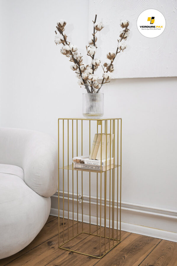 VERDURE PAX Set of steel plant stands - Flower stand, Plant Rack, Plant Support, Industrial style, Book shelf Gold - Image 5