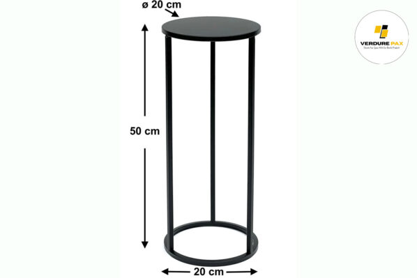 VERDURE PAX Flower Stool Metal Black Round Flower Stand Side Table - Image 5