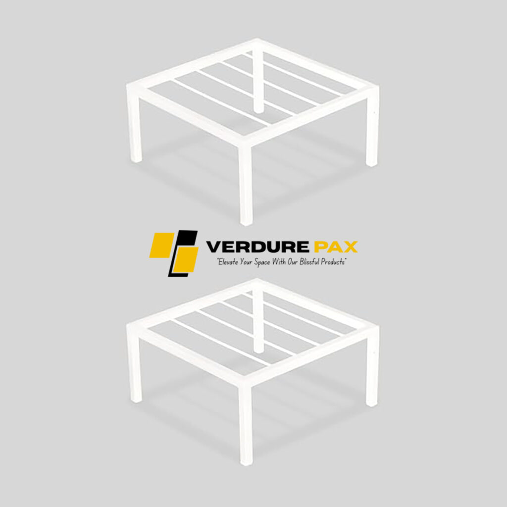 VERDURE PAX Square Shape Thick and Strong Leg |White Stand Stylish Gamla Planters Perfect Stand For Planter indoor and Outdoor (25 CM Stand)