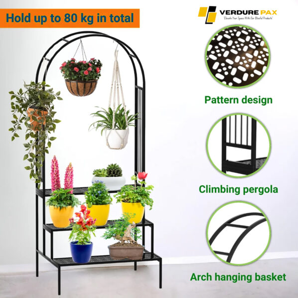 VERDURE PAX ARCH TYPE MULTI PLANTER METAL POT STAND - Image 5