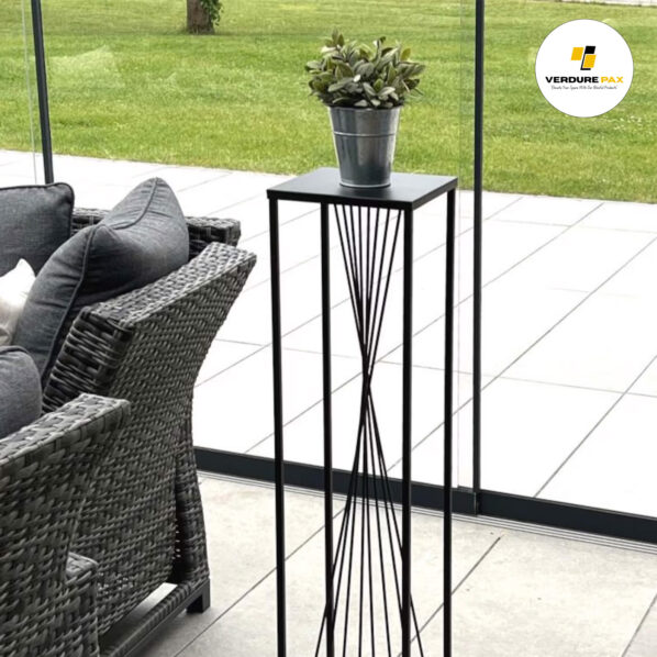 VERDURE PAX Flower Stool Metal Black Square 100 cm Flower Stand Side Table 96458 Flower Column Design Modern Plant Stand Plant Stool - Image 6