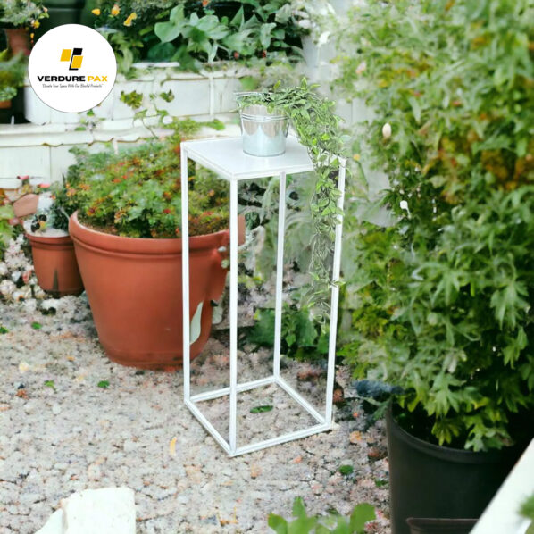 VERDURE PAX Flower Stool Metal White Square - Image 6