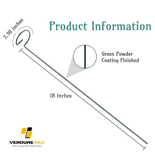 Verdure Pax Premium Plant Support Stakes, Sturdy Metal Construction for Strong and Healthy Plant Growth (Light Green - 5 pcs) - Image 2