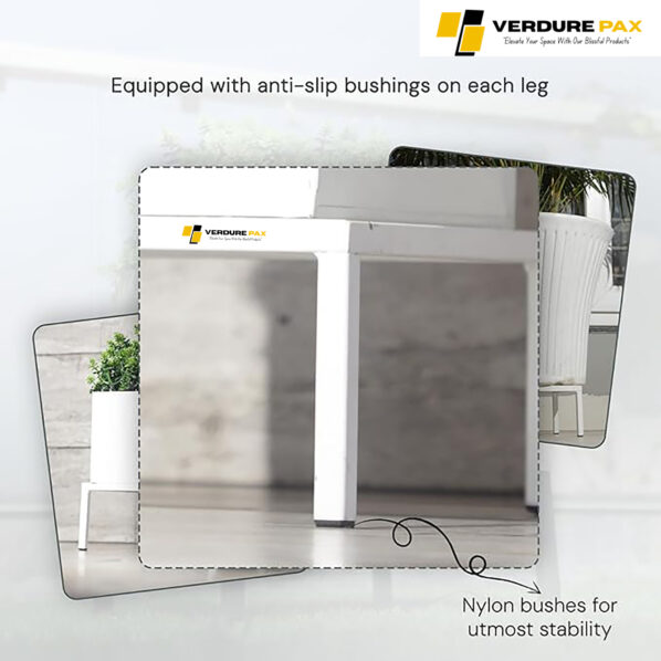 VERDURE PAX Square Shape Thick and Strong Leg |White Stand Stylish Gamla Planters Perfect Stand For Planter indoor and Outdoor (25 CM Stand) - Image 6