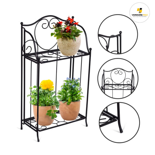 VERDURE PAX TWO TIER TINY METAL PLANT STAND FOR DECOR - Image 8