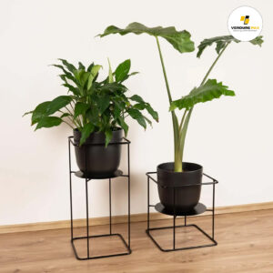 VERDURE PAX solid steel plant stand black or white With out Pot