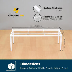 VERDURE PAX Metal Plant/Pot Stand for Garden | Planter Stand for Indoor & Outdoor | Flower Pot Stand for Balcony | Living Room Decor