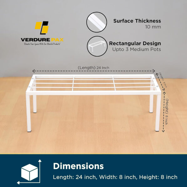 VERDURE PAX Metal Plant/Pot Stand for Garden | Planter Stand for Indoor & Outdoor | Flower Pot Stand for Balcony | Living Room Decor