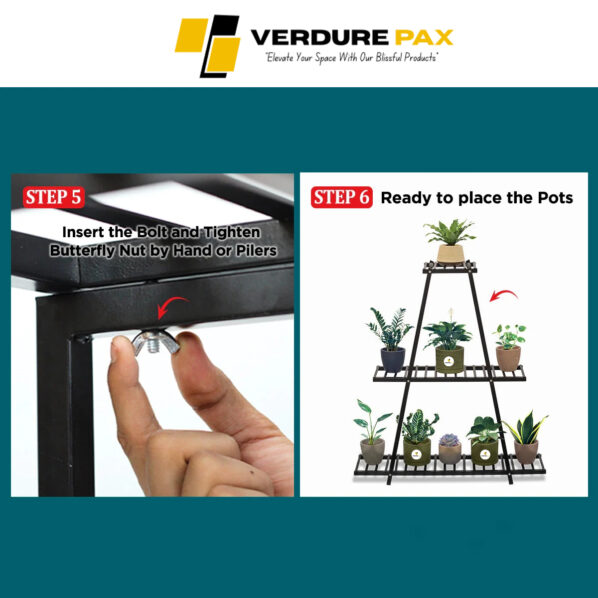VERDURE PAX TOWER TYPE PLANTER METAL POT STAND - Image 2