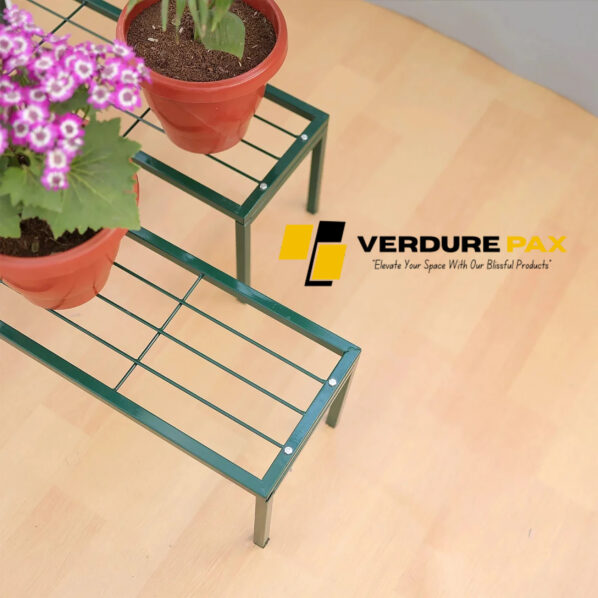 VERDURE PAX GREENY RECTANGUALR HEAVY METAL FLOWER POT STAND - Image 3