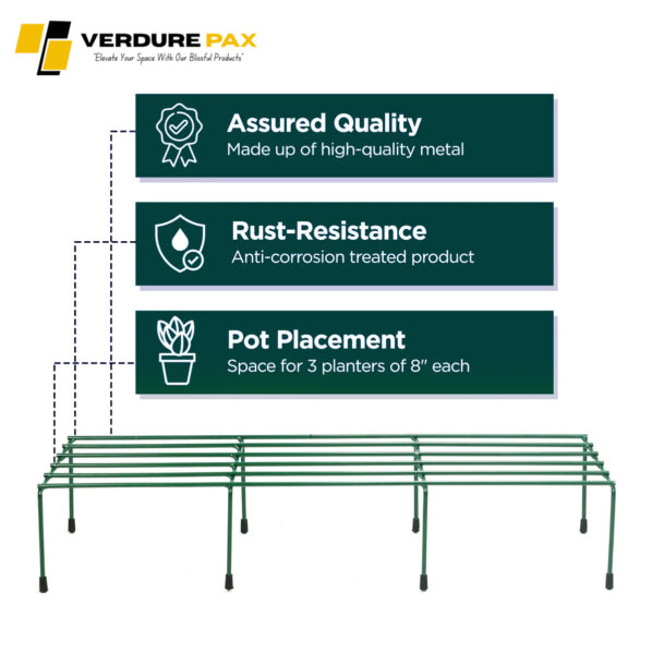 VERDURE PAX RECTANGULAR GREENY  FLOWER POT STAND - Image 5