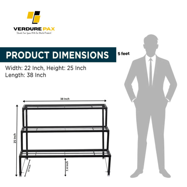 VERDURE PAX HEAVY DUTY 3 TIER PLANTER METAL STAND (ASSEMBLE) - Image 5