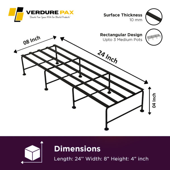 VERDURE PAX RECTANGULAR SUB STRENGTH METAL FLOWER  POT STAND - Image 5