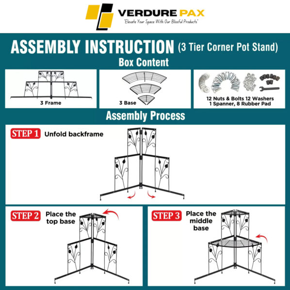 VERDURE PAX CORNER METAL STAND FOR COMPACT SPACES - Image 5