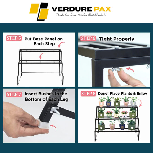 VERDURE PAX HEAVY DUTY 3 TIER PLANTER METAL STAND (ASSEMBLE) - Image 7